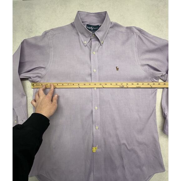 Polo Ralph Lauren Dress Shirt Mens Sz 16 32 33 Lavender Classic Fit Long Sleeve - Picture 6 of 8